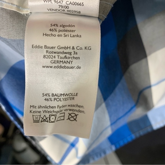 Eddie Bauer Blue White Plaid Active Casual Button Down Shirt Long Sleeves Sz 2XL - Picture 12 of 15